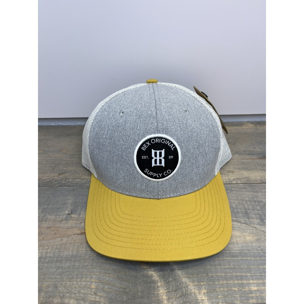 BEX Sunglasses Trucker Hat‎ Mesh mustard yellow Snapback ball cap gray